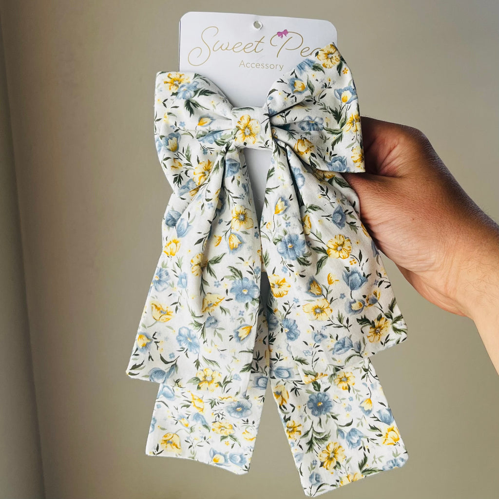 Floral double hair bow
